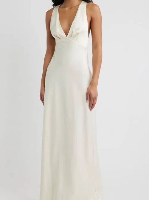 Significant Other Lucile Sleeveless Satin Maxi Dress